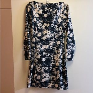 Zara Navy and White Patterned Cocktail Dress